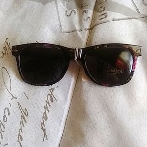 Purple/Black Floral Owl Sunglasses